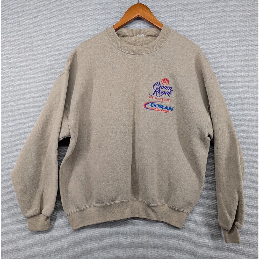 Crown Royal Doran Racing Sweatshirt Size Large Tan -C118